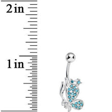 Load image into Gallery viewer, Aqua Gem Shy Butterfly Belly Ring
