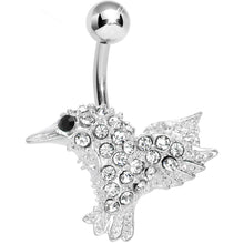 Load image into Gallery viewer, Crystalline Gem As the Crow Flies Bird Belly Ring
