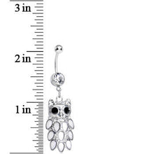 Load image into Gallery viewer, Crystalline Gem Dressed Up Owl Dangle Belly Ring
