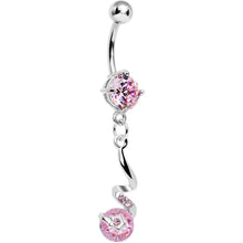 Load image into Gallery viewer, Pink Gem Twisting Delight Star Gem Dangle Belly Ring
