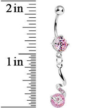 Load image into Gallery viewer, Pink Gem Twisting Delight Star Gem Dangle Belly Ring
