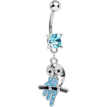 Load image into Gallery viewer, Aqua Gem Oddly Adorable Owl Dangle Belly Ring
