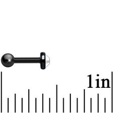 Load image into Gallery viewer, 4mm Clear Gem Black IP Tragus Cartilage Earring
