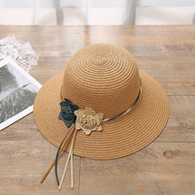 Load image into Gallery viewer, Girls Hats Children Raw Edge Straw Hat For Girls Kids Sun Cap Girls  Hat Baby Beach Caps In leegant Modern Design
