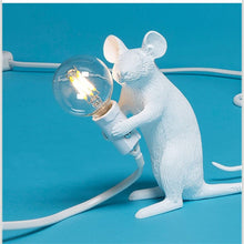 Load image into Gallery viewer, Postmodern Resin Animal Rat Mouse Table Lamp Small Mini Mouse Cute LED Night Lights Home Décor Desk Lights Bedside Lamp Decorative Table Lamp Cute Study Lamps for Bedroom Décor (
