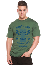 Load image into Gallery viewer, Born To Skate Men's Bamboo Viscose/Organic Cotton Short Sleeve Graphic T-Shirt
