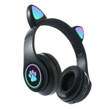 Load image into Gallery viewer, Interesting New Kids Headphones Wireless Bluetooth In Cat Ears Headphones Style With Noise Reduction Live Breathing Lights Glare and LED Lights
