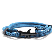 Load image into Gallery viewer, Nylon Rope Chain Luxury  Bracelets For Women And Men Ocean Shark Charm Bracelet Popular Jewelry Anchor Bracelet Style
