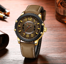 Load image into Gallery viewer, Men's Waterproof  Sport Watch With Leather  Belts  And Large Numbers Details Unique Design Perfect Gift
