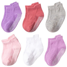 Load image into Gallery viewer, 6 Pairs Baby Cotton Anti-slip Boat Low Cut Floor Socks For Boys And Girls Children's Sock
