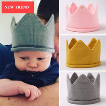 Load image into Gallery viewer, Crown Baby Hat Photography Props Knit Newborn Baby Girl Boy Hat Turban Infant Toddler Beanie Cap For Kids
