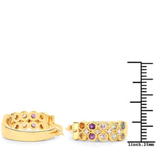 Load image into Gallery viewer, 0.76 Carat Genuine Multi Stones .925 Sterling Silver Earrings

