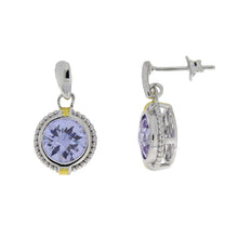 Load image into Gallery viewer, Cubic Zirconium Dangle Earrings Sterling Silver
