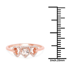 Load image into Gallery viewer, 0.37 Carat Genuine Morganite and White Diamond 14K Rose Gold Ring
