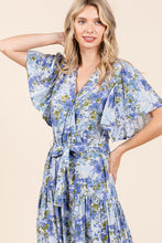 Load image into Gallery viewer, New Summer Floral Tie Waist Flutter Sleeve Tiered Dress For Women – Feminine, Elegant, Cheerful, Bohemian Chic, Flowy &amp; Graceful
