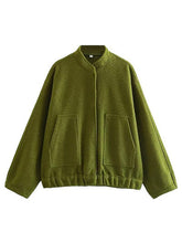 Load image into Gallery viewer, Autumn Casual Full Size Drop Shoulder Snap Down Jacket with Buttoned Front and Pockets
