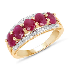 Load image into Gallery viewer, 14K Yellow Gold Plated 1.90 Carat Genuine Ruby .925 Sterling Silver Ring
