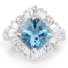 Load image into Gallery viewer, 5.19 Carat Genuine London Blue Topaz &amp; White Topaz .925 Sterling Silver Ring
