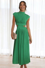 Load image into Gallery viewer, Modern Cutout Mock Neck Sleeveless Ruched Dress Elegant Dress For Women
