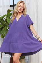 Load image into Gallery viewer, New Summer Tiered Notched Short Sleeve Dress For Women – Versatile, Elegant, Chic, Stylish, Comfortable &amp; Fashionable
