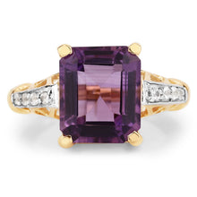 Load image into Gallery viewer, 4.83 Carat Genuine Amethyst and White Topaz .925 Sterling Silver Ring
