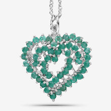 Load image into Gallery viewer, 1.53 Carat Genuine Emerald .925 Sterling Silver Pendant

