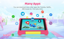 Load image into Gallery viewer, 7Inch Kid Tablet Android13, 5GB RAM 32GB ROM,128GB Expand,WiFi,2500mAh Battery,Dual Camera, Children's Gift Kids Software,PK BDF
