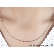 Load image into Gallery viewer, 14k Rose Gold Diamond Cut Cable Link Chain 1.3mm
