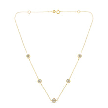 Load image into Gallery viewer, Yellow Color Plated Sterling Silver Diamond Station Necklace (1/2 cttw, K-L Color, I2-I3 Clarity)
