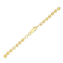 Load image into Gallery viewer, Moon Cut Bead Chain Bracelet in 14k Yellow Gold  (3.00 mm)
