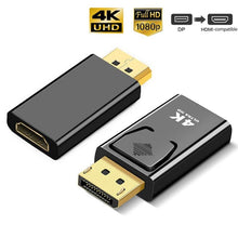 Load image into Gallery viewer, 4K Display Port To HDMI Compatible Adapter Converter Display Port Male DP To Female HD TV Cable Adapter Video Audio Compatible With Computer Desktop Labtop PC Monitor HDTV Gold Plated
