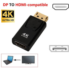 Load image into Gallery viewer, 4K DP To HDMI-compatible 1080P Adapter And DP To HDMI-compatible DP Video Audio Connector For PC Laptop Monitor Projector

