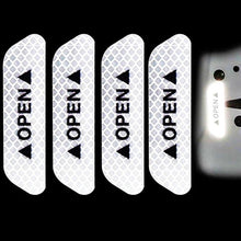 Load image into Gallery viewer, 4PCS Car Accessories Car Stickers Reflective Warning Sticker Wheel Eyebrows Door Opening Sticker Diamond Wheel Reflective Strip Universal Door Open Reflective Warning Stickers Auto Open Sign Anti-Collision Safety Reflective Decal Tape
