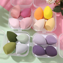 Load image into Gallery viewer, 4/pcs New Womens Beauty Egg Set Makeup Puff Set Colorful Cushion Cosmestic Sponge Egg Tool Wet and Dry Use Colorful Soft Design
