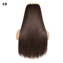 Load image into Gallery viewer, 5 Clip In Hair Extension Heat Resistant Fake Hairpieces Long Wavy Hairstyles Synthetic Clip Golden On Hair Extensions Straight Hair Extensions with Invisible Fish Line Layered Hairpiece
