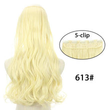 Load image into Gallery viewer, 5 Clip In Hair Extension Heat Resistant Fake Hairpieces Long Wavy Hairstyles Synthetic Clip Golden On Hair Extensions Straight Hair Extensions with Invisible Fish Line Layered Hairpiece
