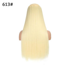 Load image into Gallery viewer, 5 Clip In Hair Extension Heat Resistant Fake Hairpieces Long Wavy Hairstyles Synthetic Clip Golden On Hair Extensions Straight Hair Extensions with Invisible Fish Line Layered Hairpiece
