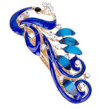 Load image into Gallery viewer, 5 Colors Trendy Peacock Barrettes Crystal Flower Hairpins Headwear For Hair Women Romantic Headdress Wedding Hair Accessories for Brides and Bridesmaids
