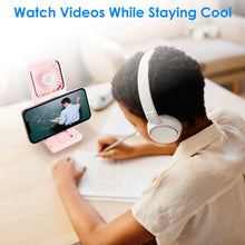 Load image into Gallery viewer, 5-in-1 Folding Rechargeable Hands Free Mini Fan
