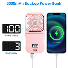 Load image into Gallery viewer, 5-in-1 Folding Rechargeable Hands Free Mini Fan
