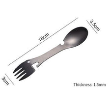 Load image into Gallery viewer, 5-in-1 Multifunctional Stainless Steel Fork Knife Spoon Bottle Opener
