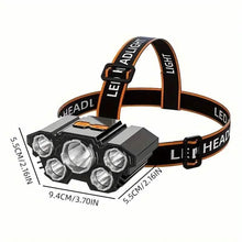 Load image into Gallery viewer, 5 LED Headlamp High Lumens Super Bright Outdoor Headlight

