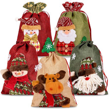 Load image into Gallery viewer, 5-Pack: Drawstring Christmas Bags
