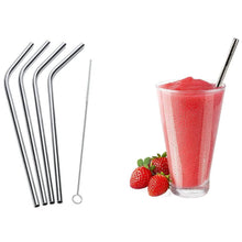 Load image into Gallery viewer, 5-Pack: Stainless Steel Bend Or Straight Drinking Straws
