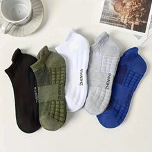 Load image into Gallery viewer, 5-Pairs: Casual Ankle Boat Socks With Towel Bottom
