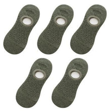 Load image into Gallery viewer, 5 Pairs Female Silicone non-slip invisible Socks Summer Solid Color Mesh Ankle Boat Socks Female Cotton Slipper No show Socks For Women
