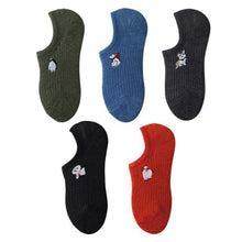 Load image into Gallery viewer, 5 Pairs Kawaii Cute Animal Print Socks Set Invisible Happy Fashion Ankle Funny Socks Set Girl Cotton Summer Silicone Non-slip Boat Socks Ankle Socks For Men And Women
