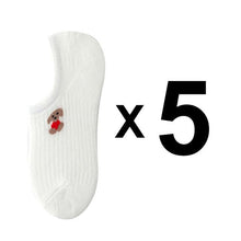 Load image into Gallery viewer, 5 Pairs Kawaii Cute Animal Print Socks Set Invisible Happy Fashion Ankle Funny Socks Set Girl Cotton Summer Silicone Non-slip Boat Socks Ankle Socks For Men And Women
