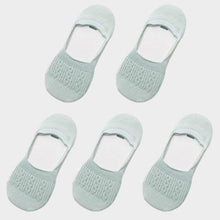Load image into Gallery viewer, 5 Pairs Women Cotton Low Cut Socks Solid Snowflake Soft Summer Silicone Non-slip Deep Mouth Prevent Heel Loss Slipper Socks For Women
