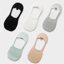 Load image into Gallery viewer, 5 Pairs Women Cotton Low Cut Socks Solid Snowflake Soft Summer Silicone Non-slip Deep Mouth Prevent Heel Loss Slipper Socks For Women
